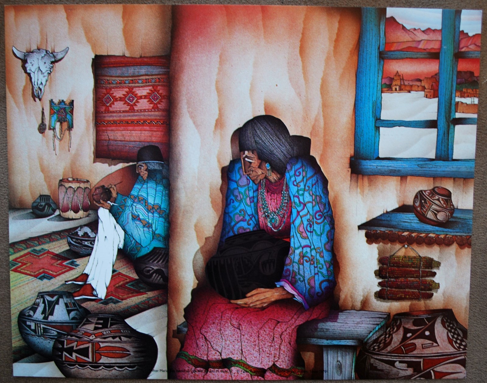 Amado Pena Mini Print After Maria San Ildefonso 1986 #7630 8×10 in $10