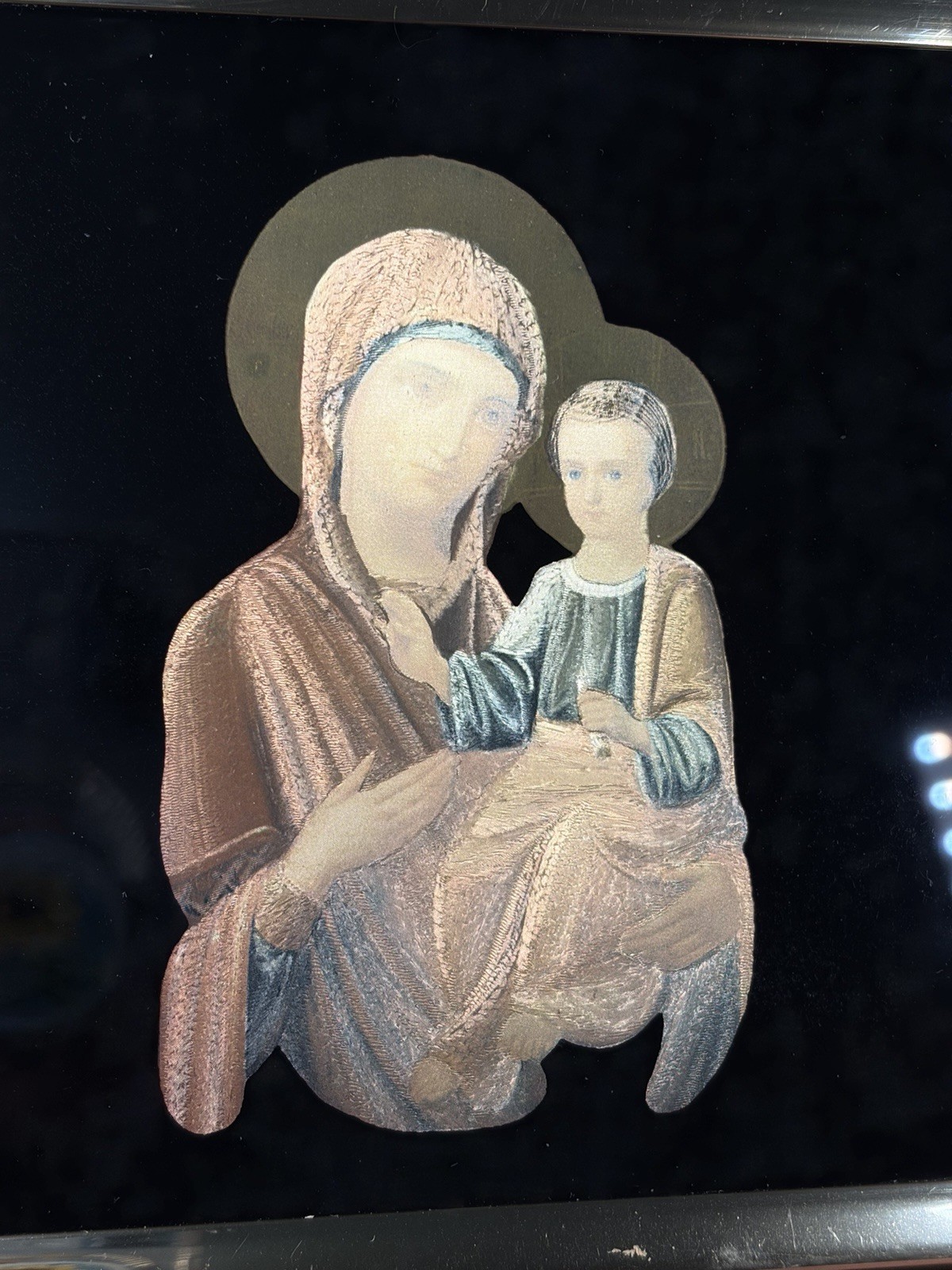 Rare Metal Etching 1982 Madonna & Child 6×6” Marketing Associates Inc England