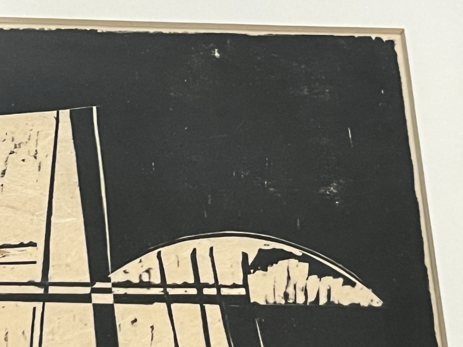 Werner Drewes Composition V – Large and Small Circle, 1934 woodcut Pencil Signed