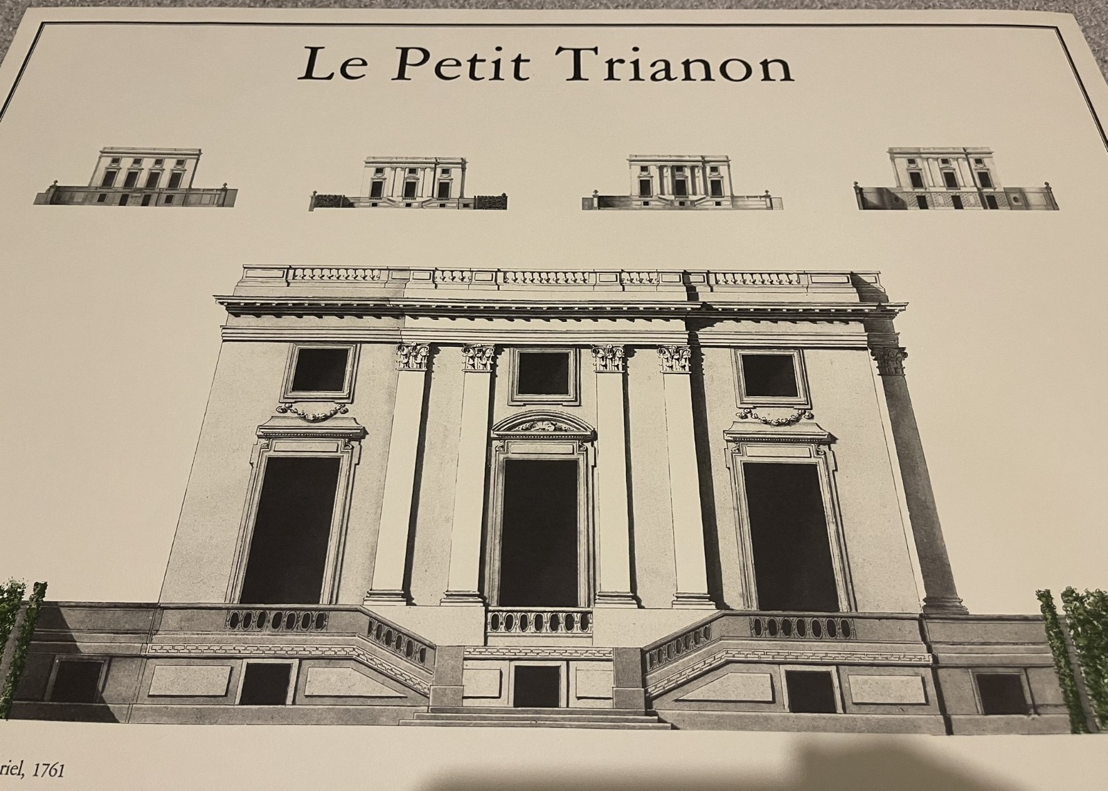 “Le Petit Trianon” Print by Architecte: Ange Jacques Gabriel, 1761, 19.5×27.5″