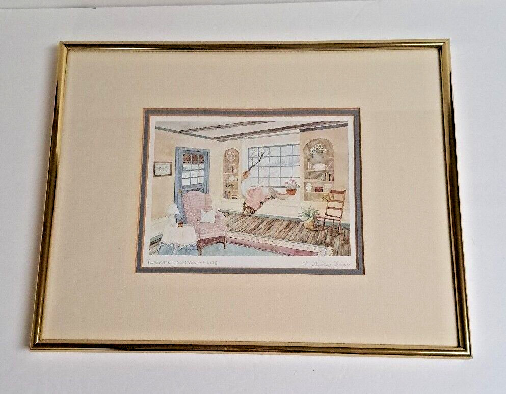 Helen Downing Hunter Litho Art Print Country Crystal Pane Matted Framed Signed