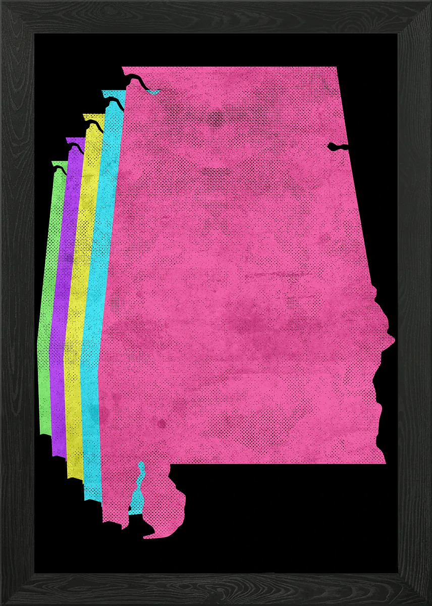 Alabama USA Framed Wall Art Poster Canvas Print Picture