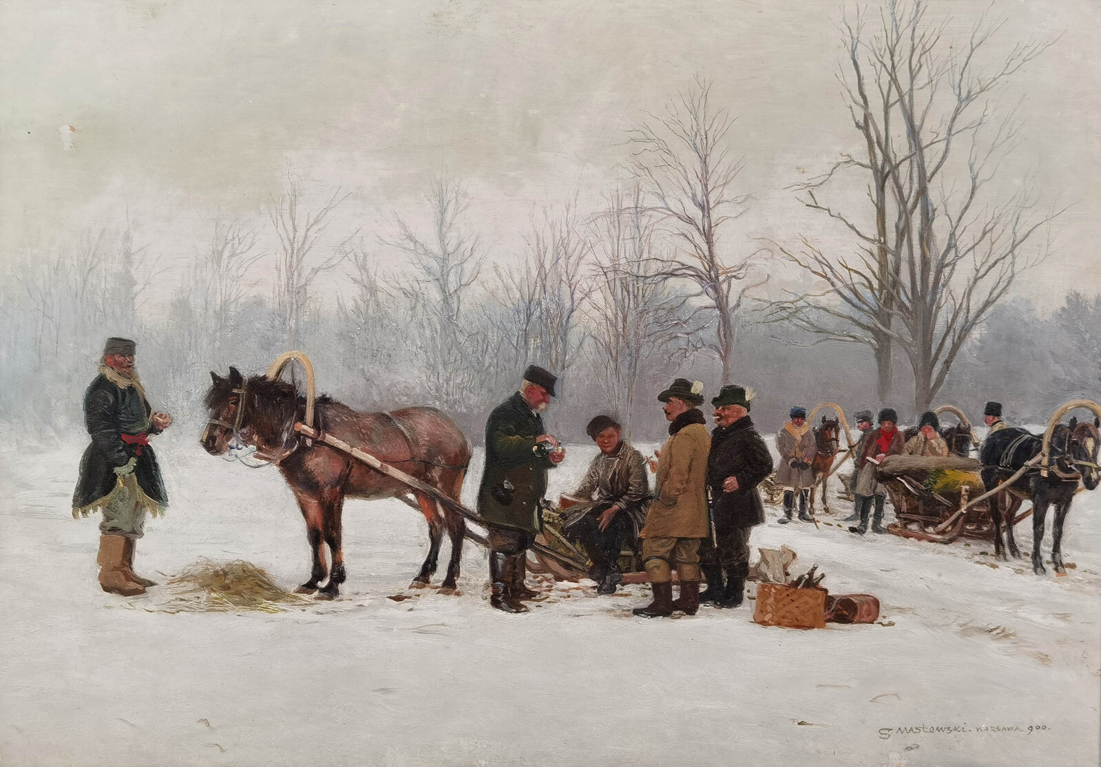 Stanislaw Maslowski – Hunting in Warsaw (1900) – 17″ x 22″ Fine Art Print