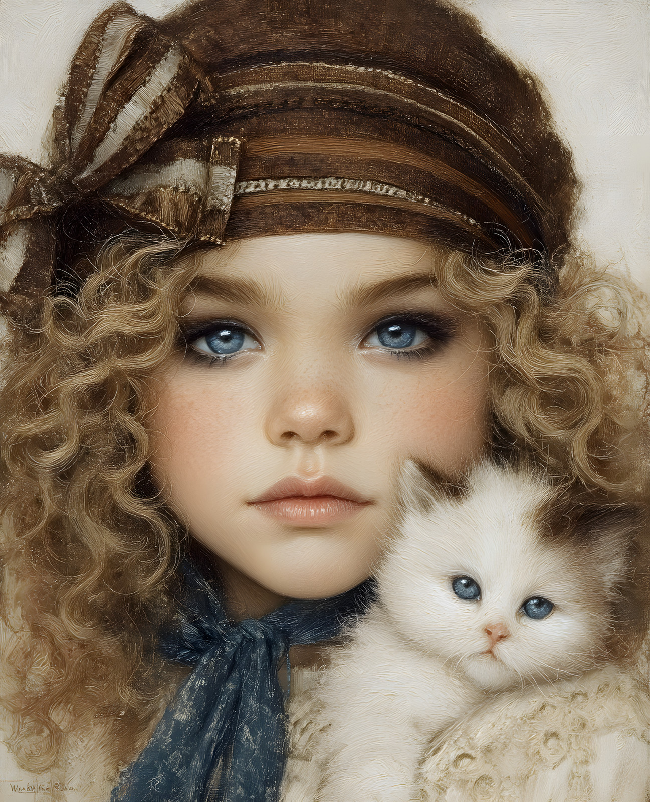 8×10 Doll with Cat in Her Arms Art Print – 834837140