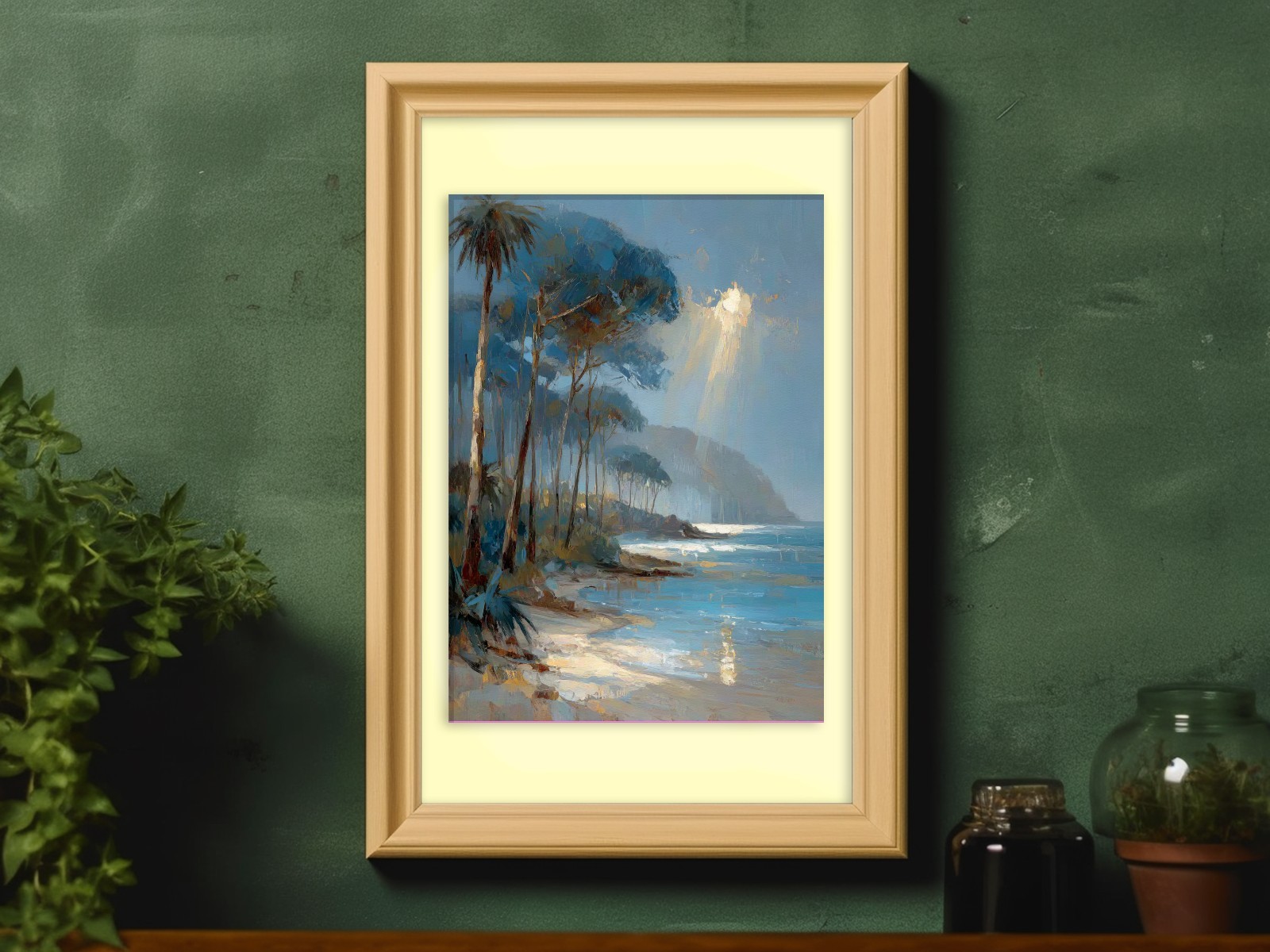 Tropical Beach Coast | 5″x7″ Print on Matte Paper | Ocean Palm Tree Wall Art