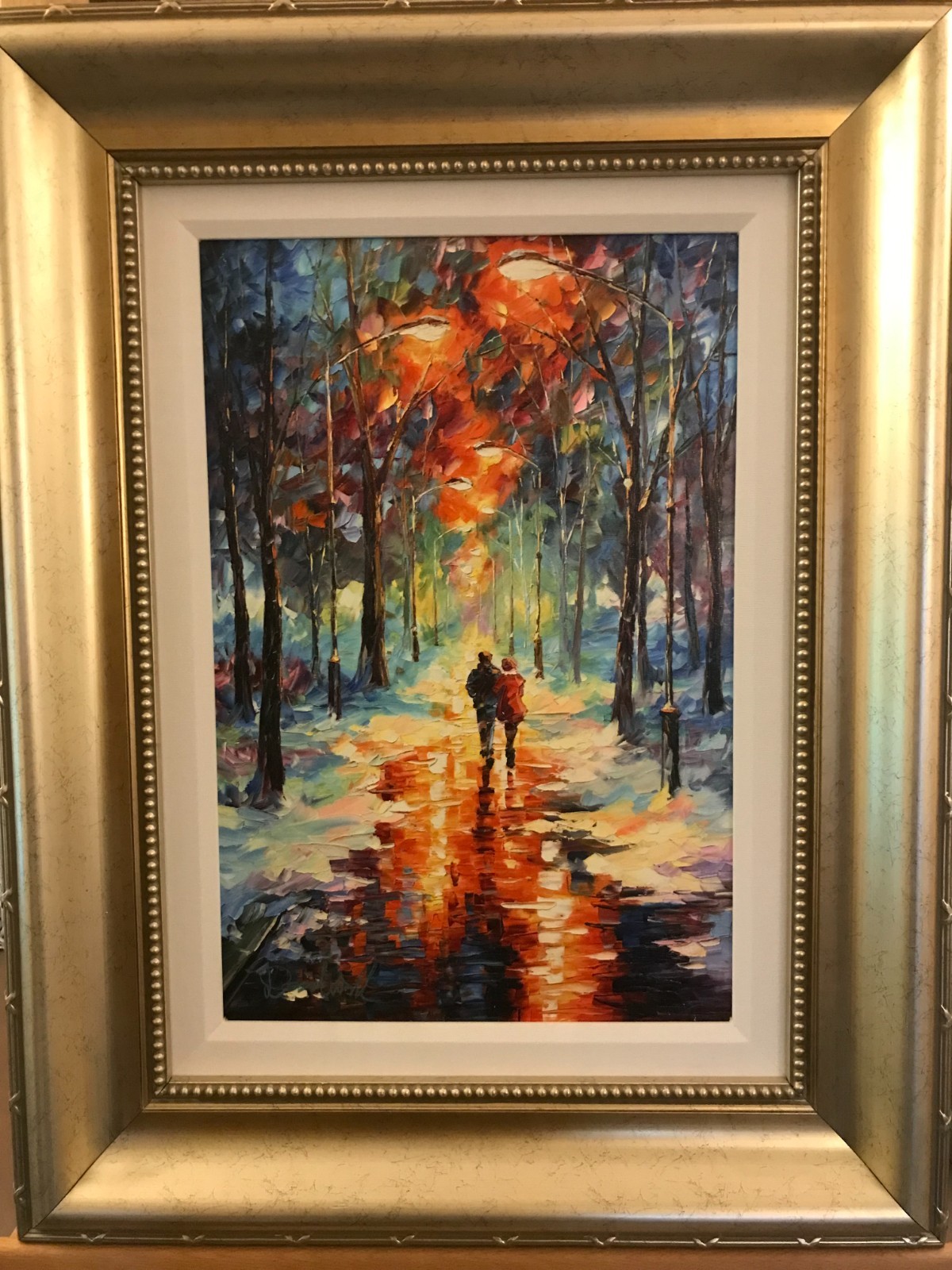 Daniel Wall embellished giclee on canvas Love is a Matter signed & framed.