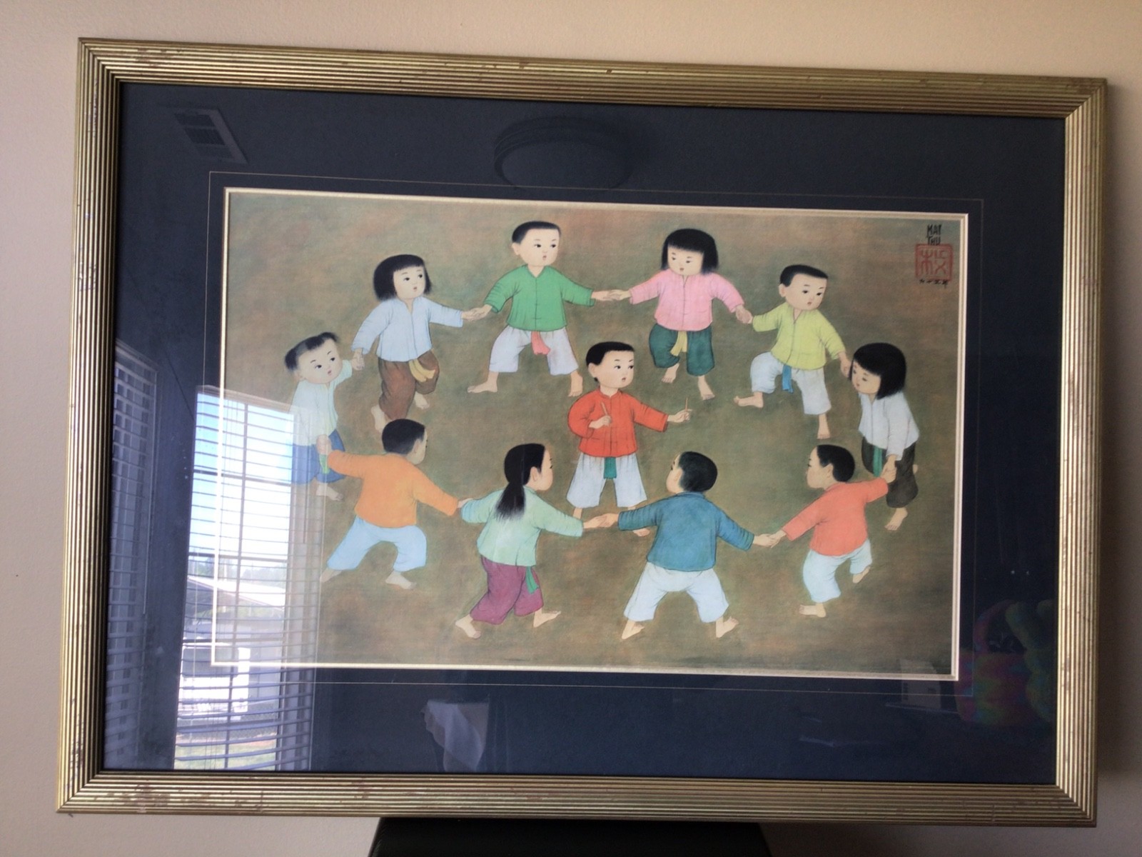 Vintage Mai Thu Ring-A-Roses La Ronde Vietnam Artist Print