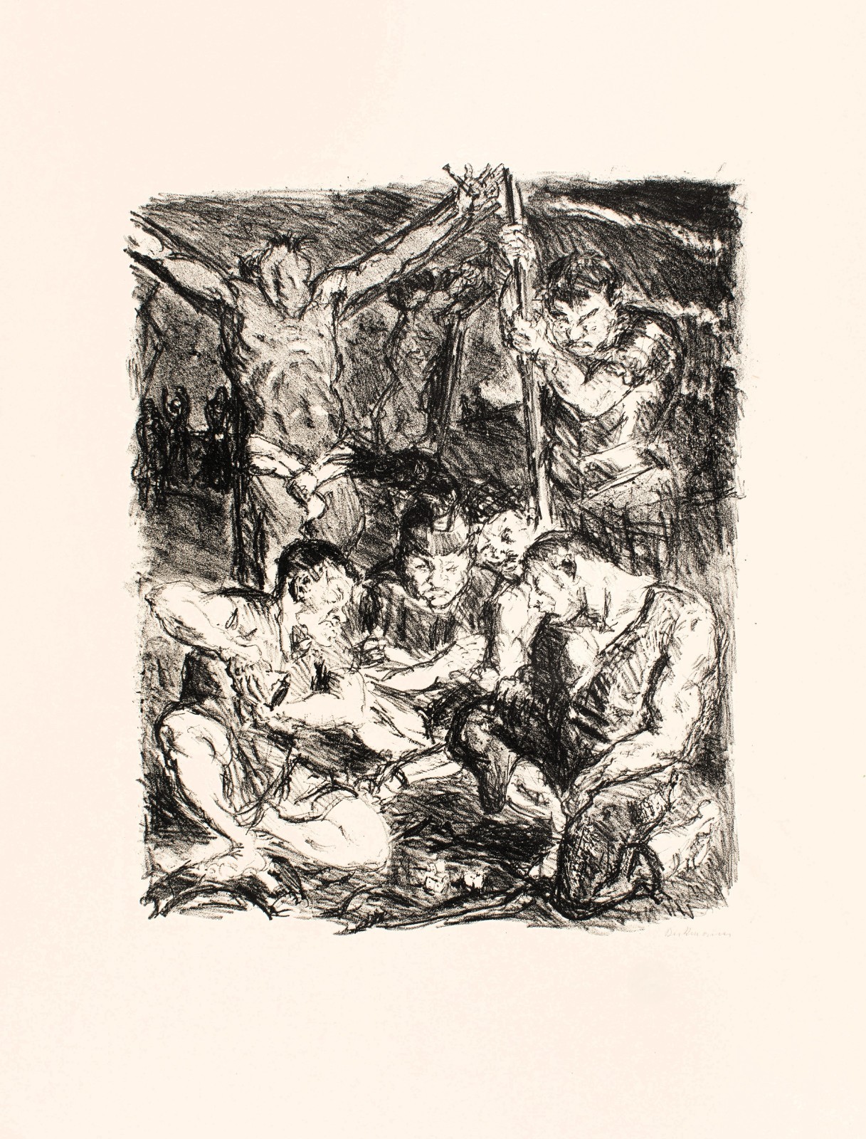 Max Beckmann Throwing Dice Before The Cross 1911 Biblical Fine Art Print
