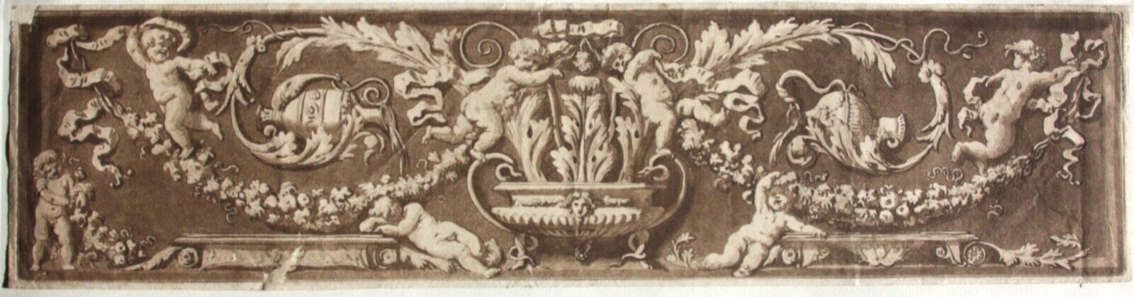 Jean Jacques Lagrenée (1739-1821), Aquatint Etching, Ornament Frieze with Putti