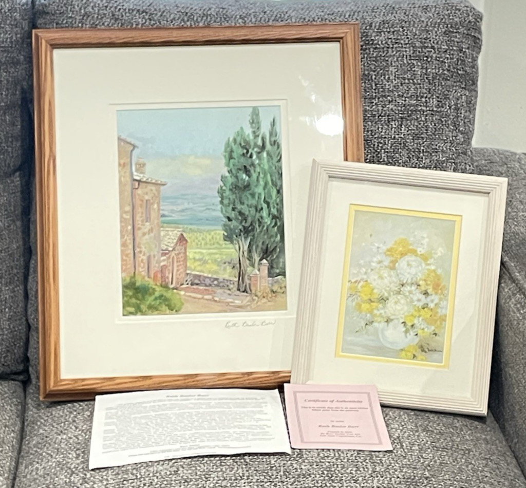 2 RUTH BASLER BURR OPEN EDITION INKJET GICLEE PRINTS FROM ORIGINAL PAINTINGS COA