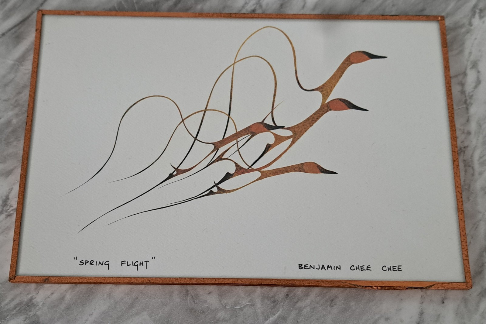 Spring Flight Benjamin Chee Chee Ojibway Native Artist Signed Geese Woodland