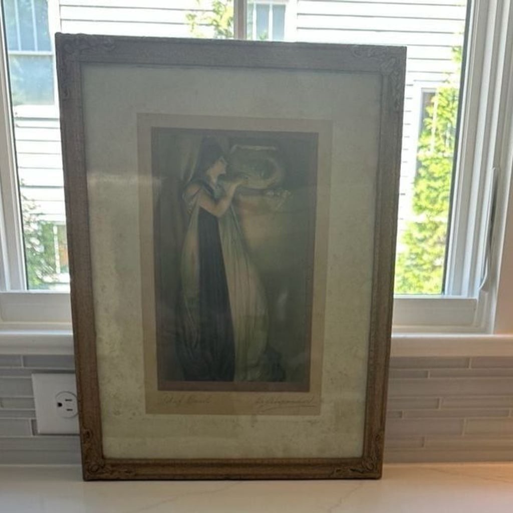RARE SIGNED 1897 “Pot of Basil” print (c.1900-1909) by John White Alexander,