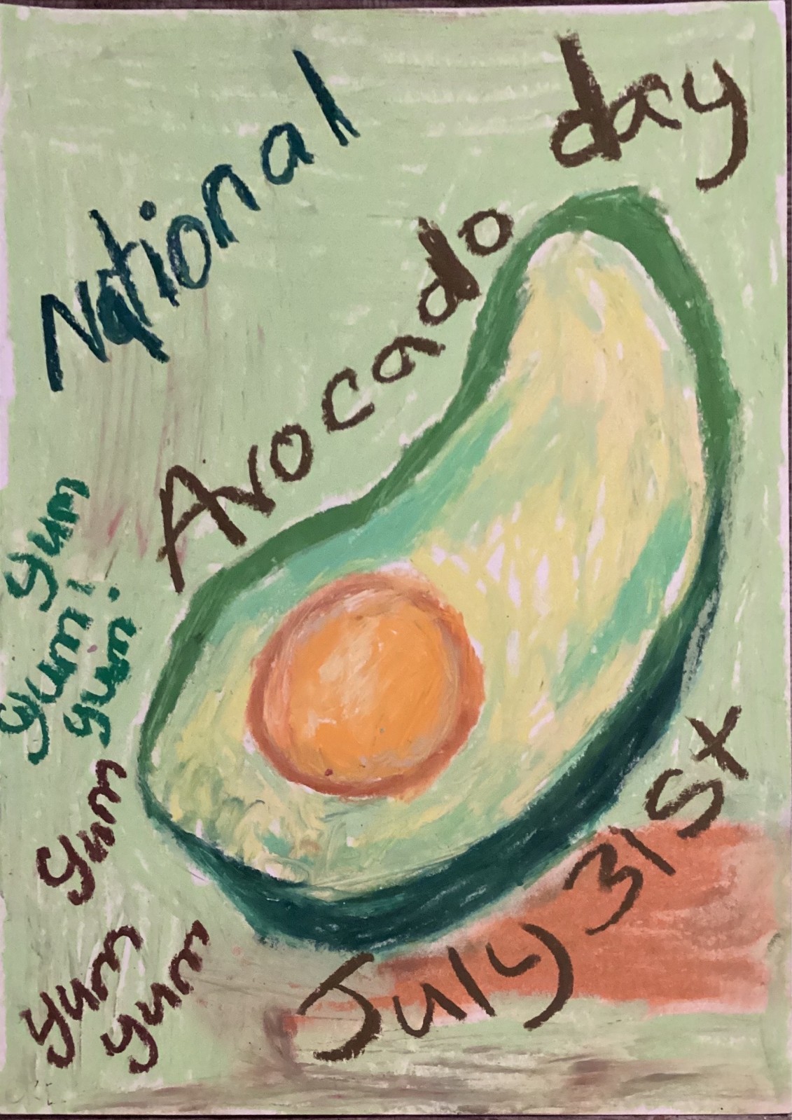 Bright Neo Expressionism Food Mark Making Abstract Bold Original Art 8×10 Paper