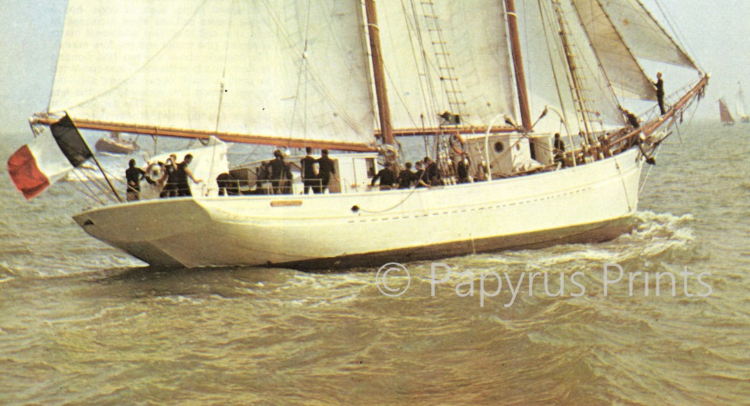 1979 Vintage Print 1972 French Topsail Schooner Ship L’Etoile Tall Ships Race