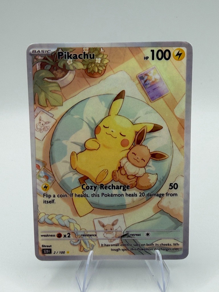 Pikachu Fan Art Holographic Mini Print | Trading Card Size | SnapZag Series One