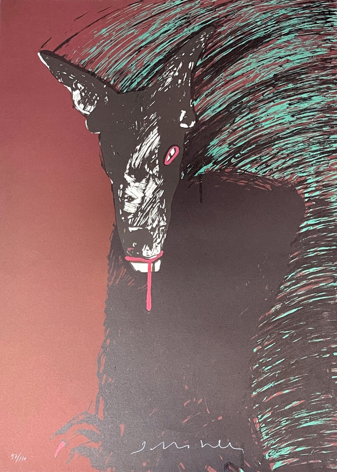 FRITZ SCHOLDER “Portrait of a Werewolf” Original Lithograph Signed Numbered COA