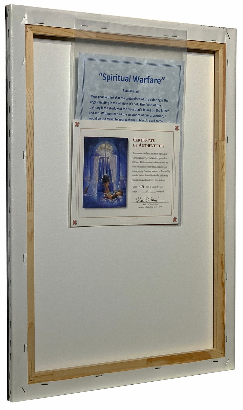 Ron DiCianni Framed Signed & Numbered Canvas Spiritual Warfare Christian 18×24