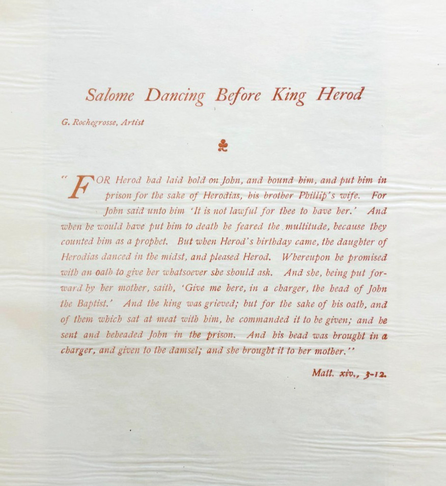 1902 Salome Dancing Before King Herod Typogravure Antique Art Print DWKK30F