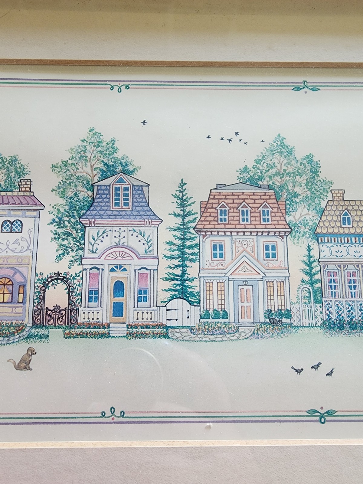 Vintage 1994 Lenox Village Print Framed Commemorative Edition 5th Anniversary