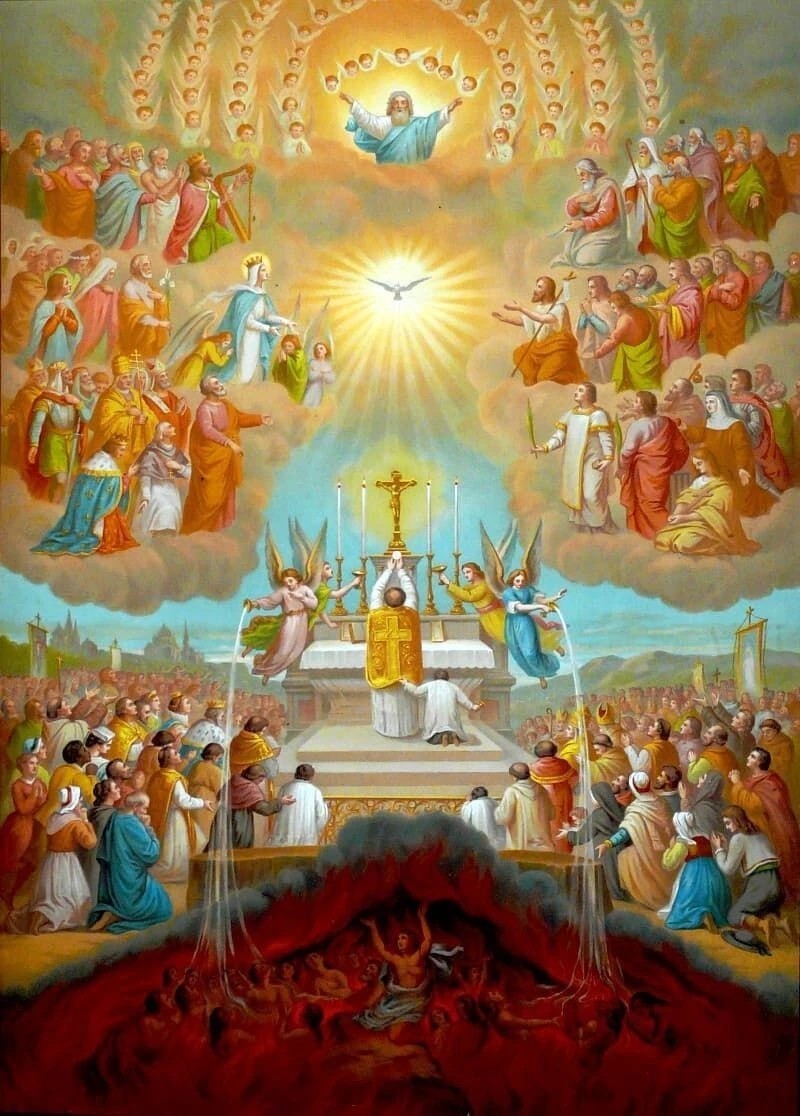 Catholic PRINT Picture AGE OF ENLIGHTMENT vintage art print antique painting
