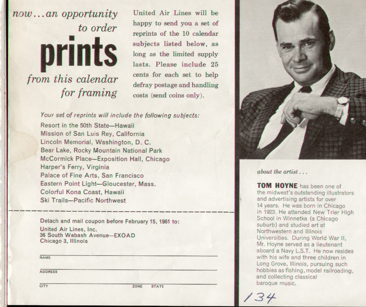 TOM HOYNE 1963 – PALACE OF FINE ART SAN FRANCISCO – 12 x 16 inches Exc. Cond.