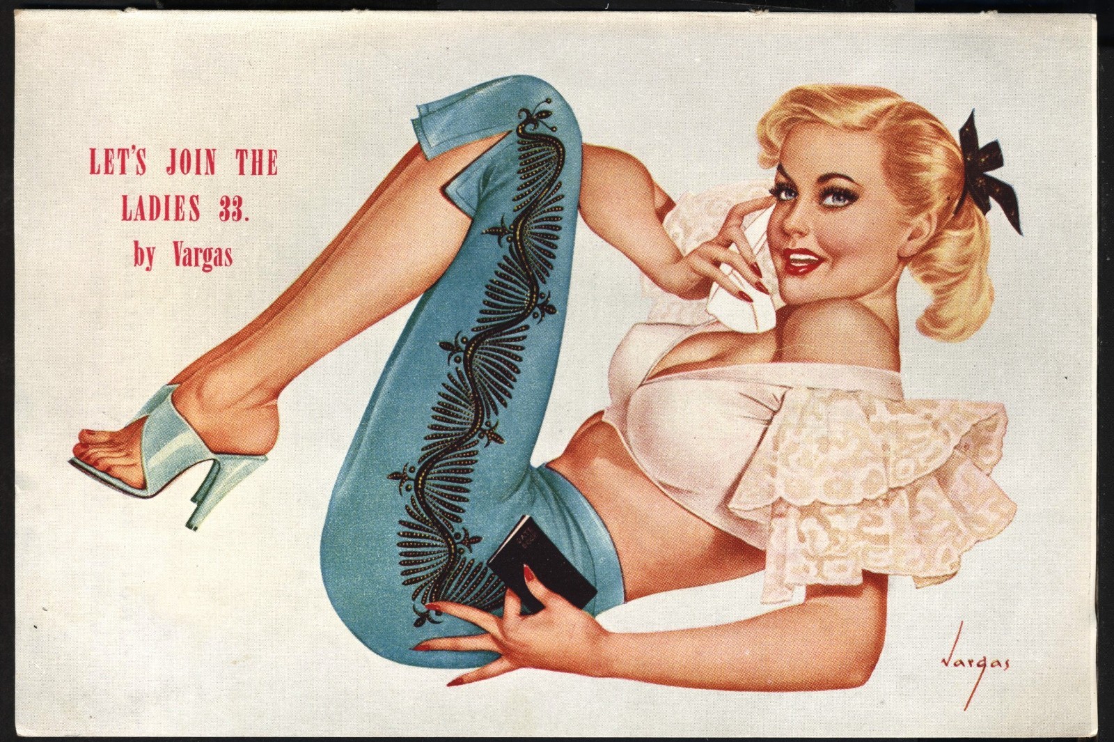 1950’s PIN-UP by Vargas (# 33 in a magazine series). Free UK p&p
