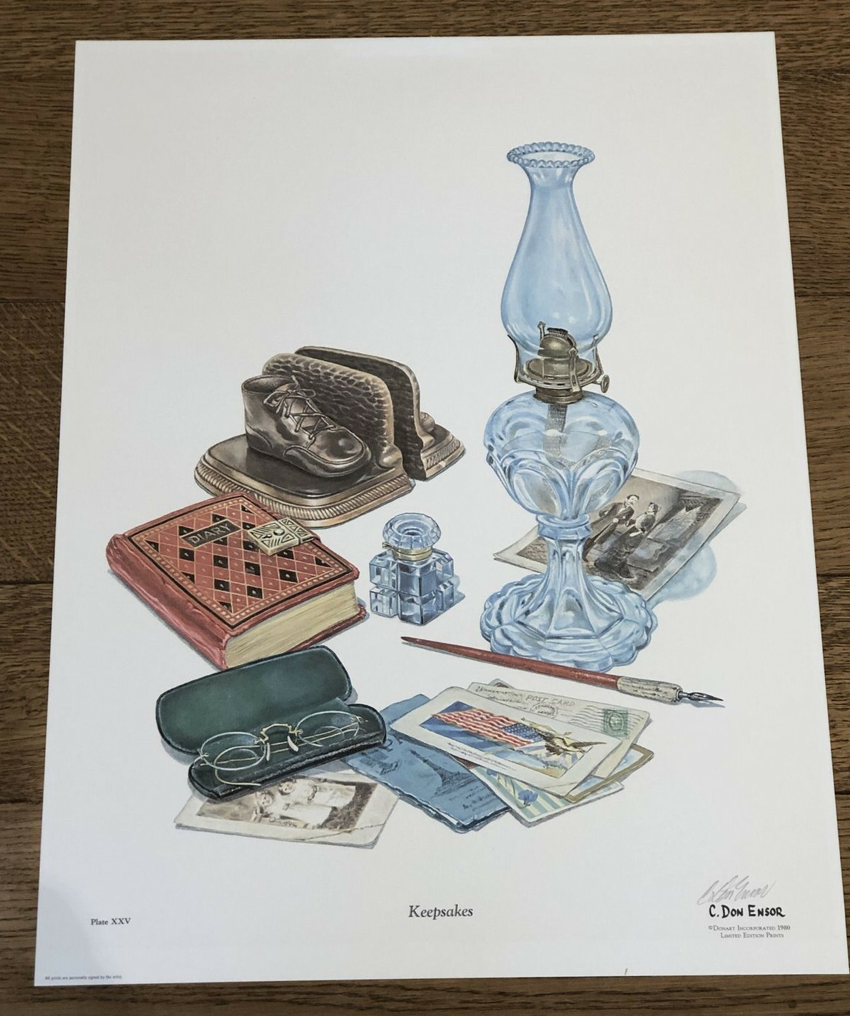 Vintage 1980 Signed DON ENSOR KEEPSAKES Limited Edition Art Picture Print (B)