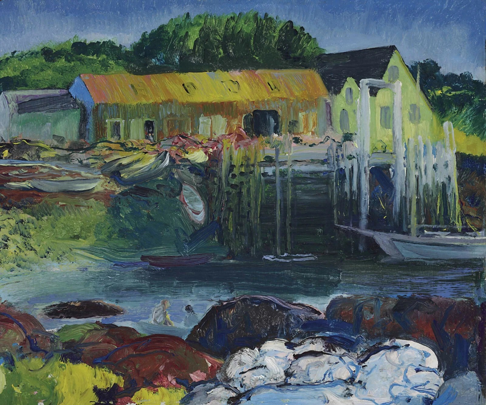 George Bellows Criehaven Wharf VINTAGE art print antique painting