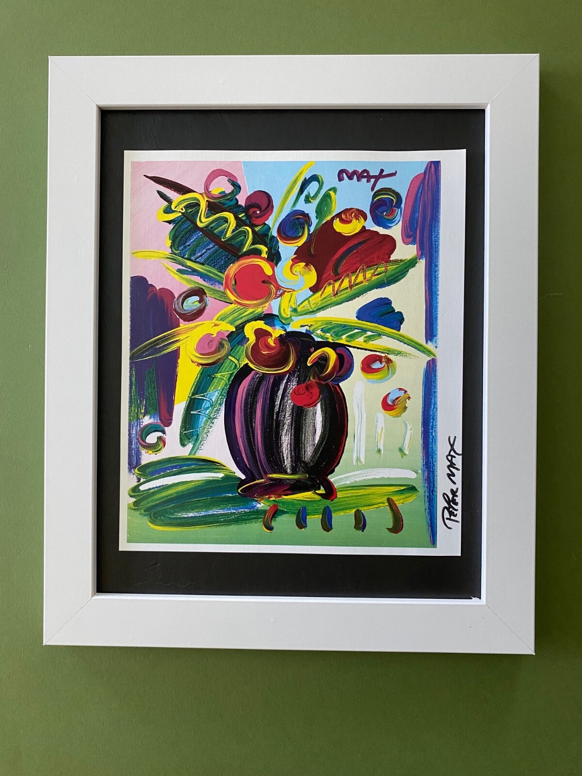 PETER MAX STUNNING SIGNED POP ART PRINT FRAMED CONTEMPORARY DECOR PIECE