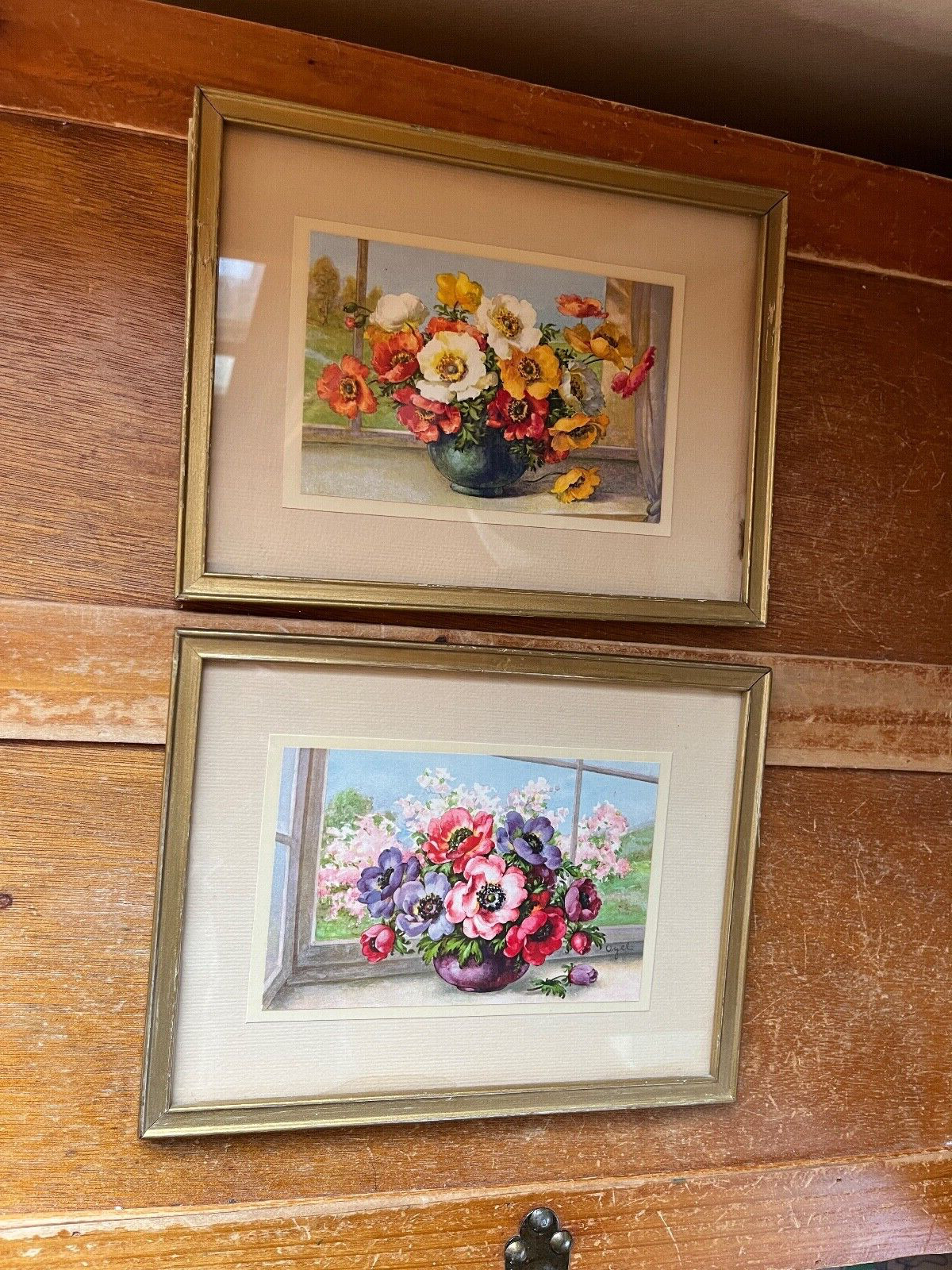 Vintage Lot of Small Red White Yellow Poppies or Pink & Purple Flower Bouquet