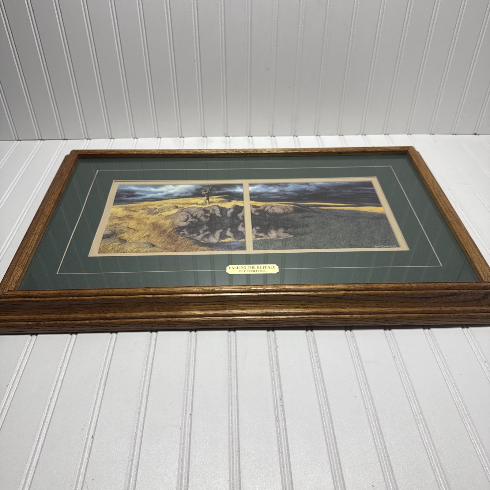 Bev Doolittle Matted Print:Calling The Buffalo Framed 27” x 17” Native American*