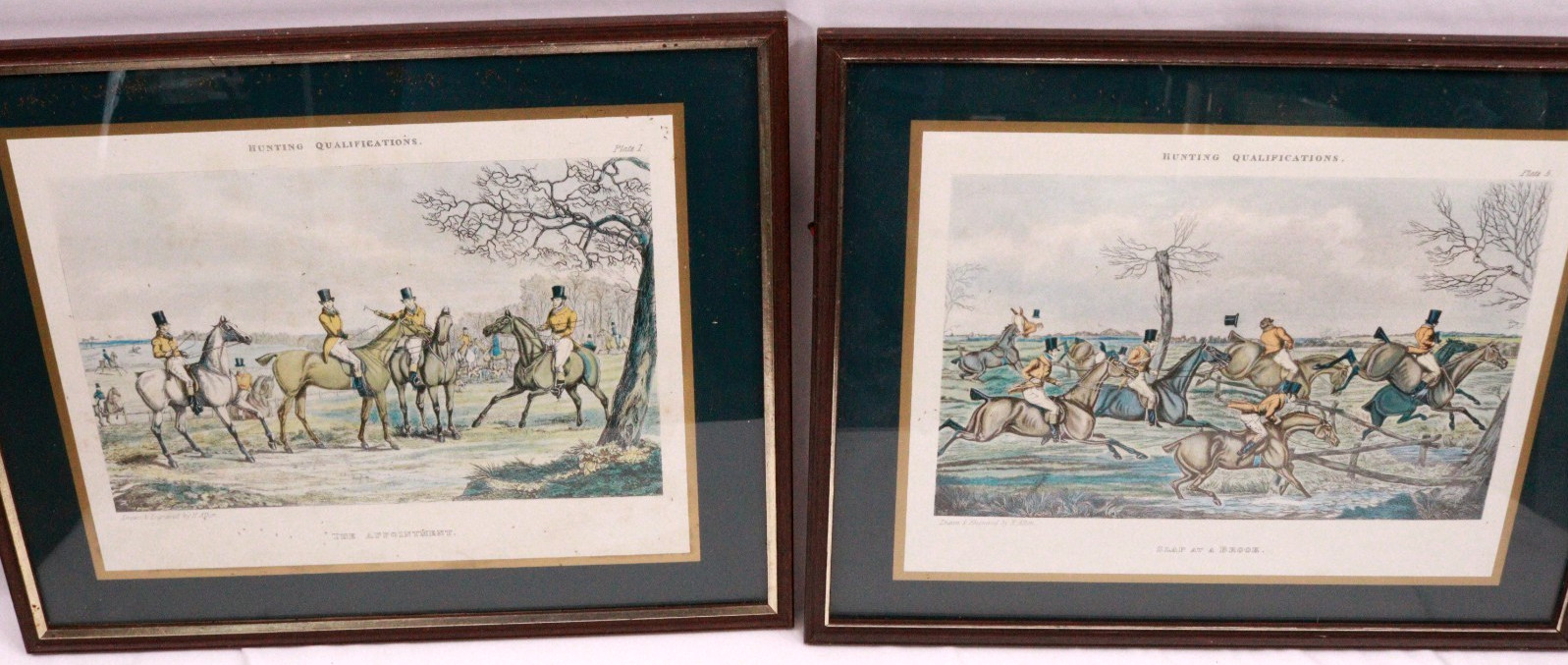 Pair of Hunting Qualifications Framed Prints Plate 1 & 5 38x30cm