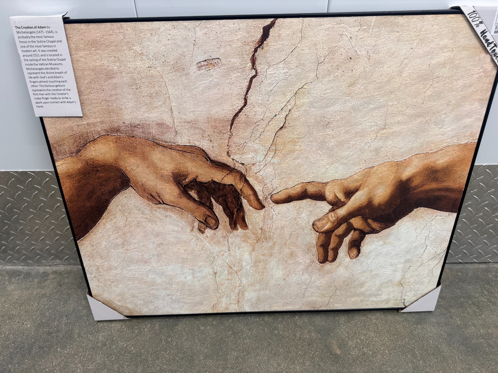 The Creation of Adam – Michelangelo TEXTURED Painting Framed Art PRINT