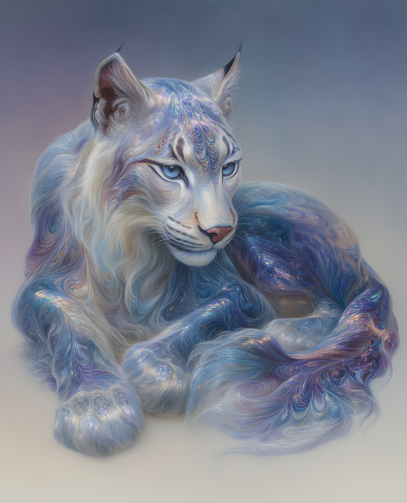 8×10 Cat With Blue & Purple Background Art Print Wall Decor – 682822306