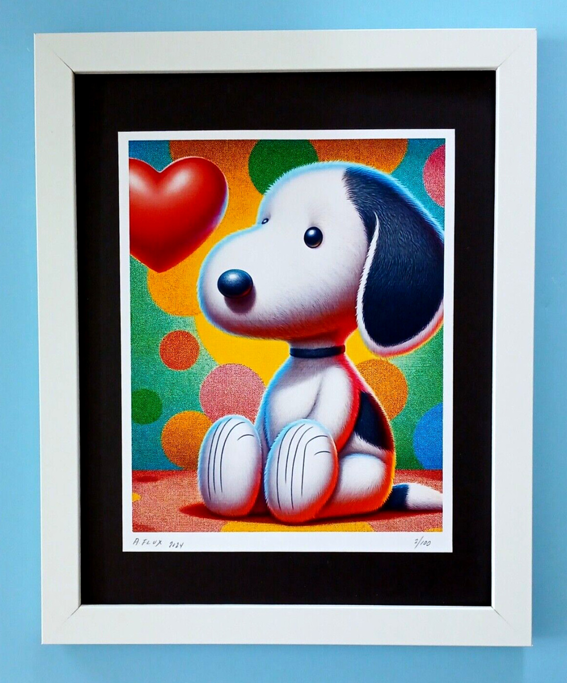 AIDAN FLUX | Hand Signed Original Print Framed | Ltd. Ed. of 100 | COA | Snoopy