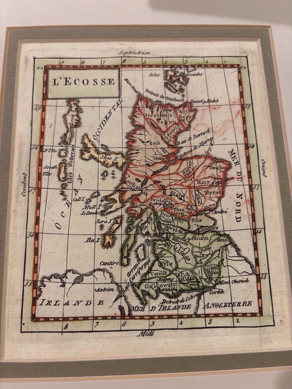 Set Of 3 Antique 18th Century Maps Ireland England Scotland Hand Colored C. 1750
