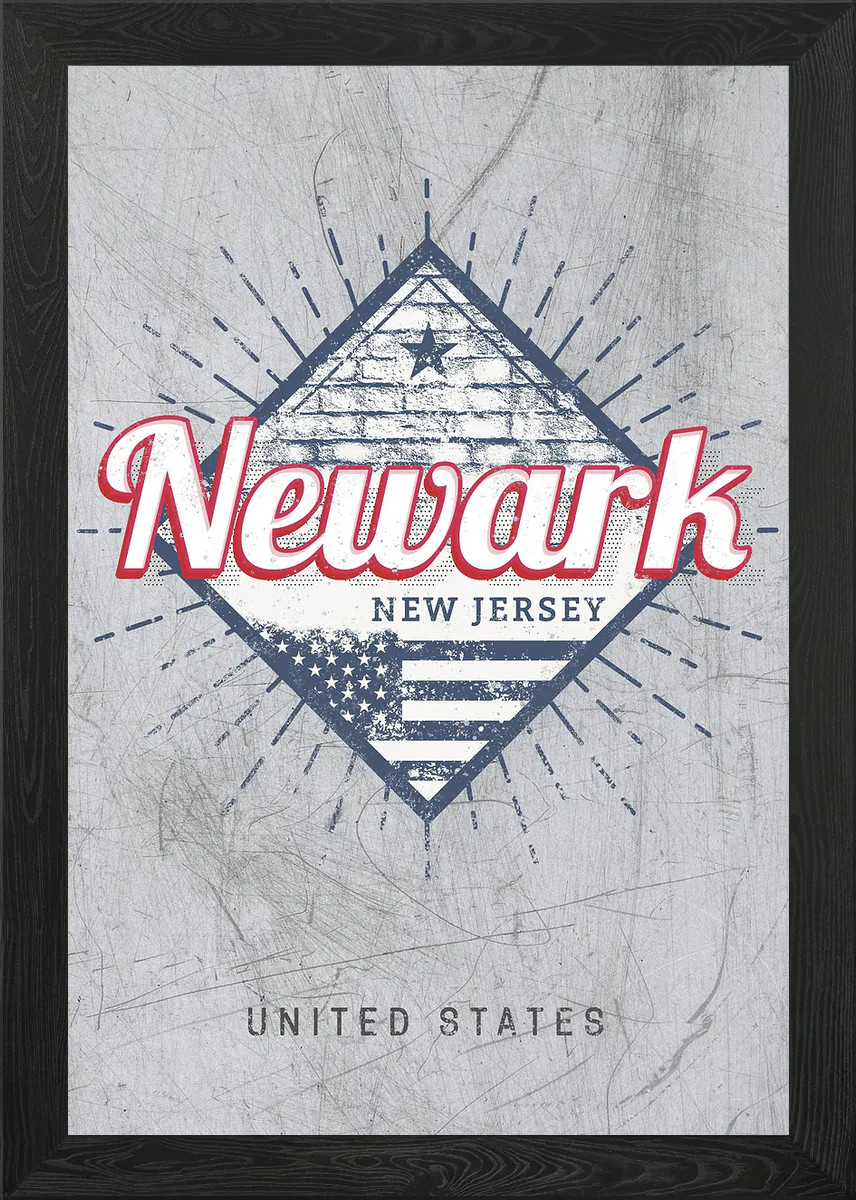 Newark City New Jersey USA Framed Wall Art Poster Canvas Print Picture