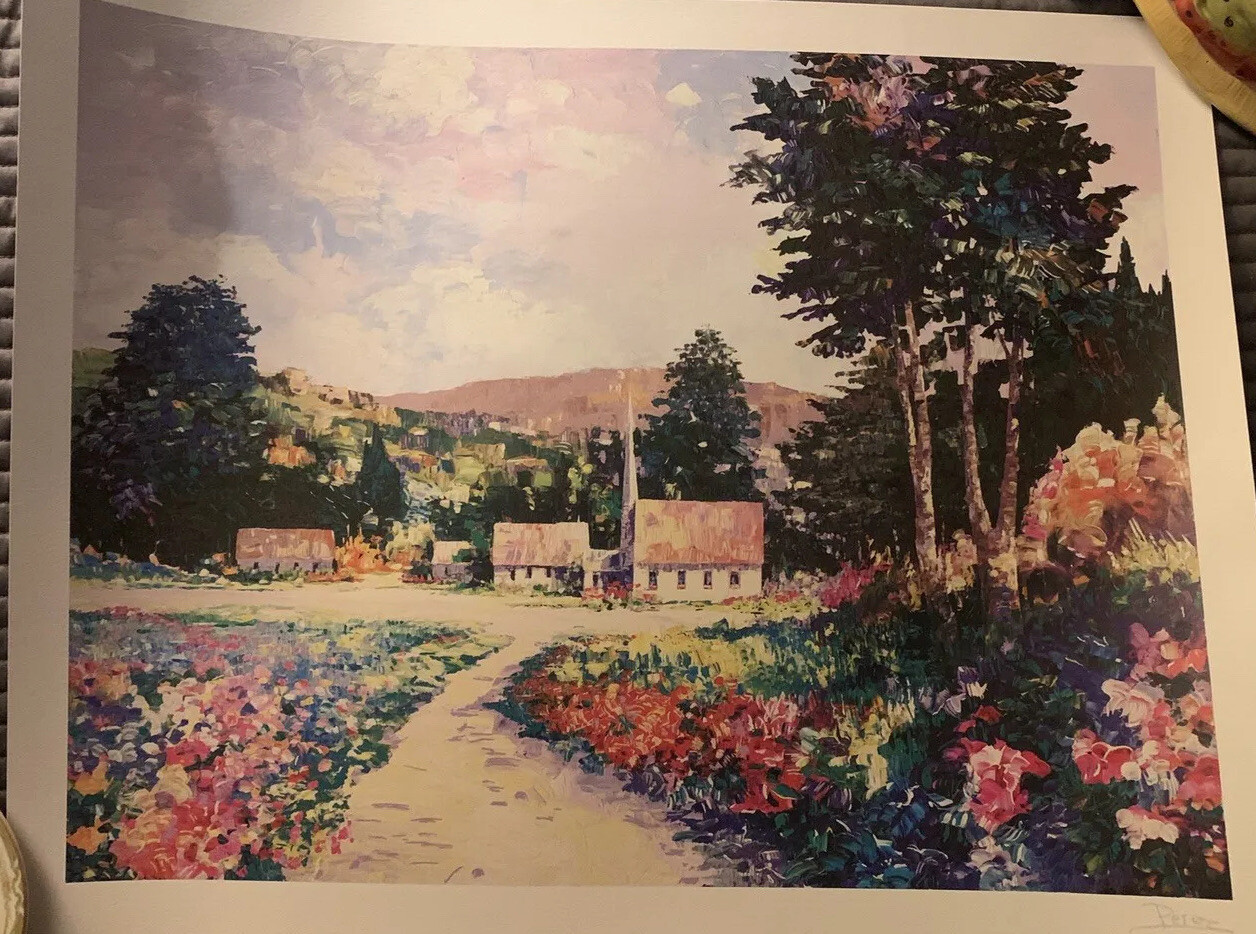 Alex Perez “The Chapel” Serio Lithograph Signed In Plate of 9500 Gallery Art