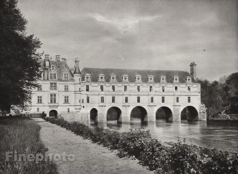 1927 Vintage FRANCE Chateau de Chenonceau River Architecture Photo By HURLIMANN