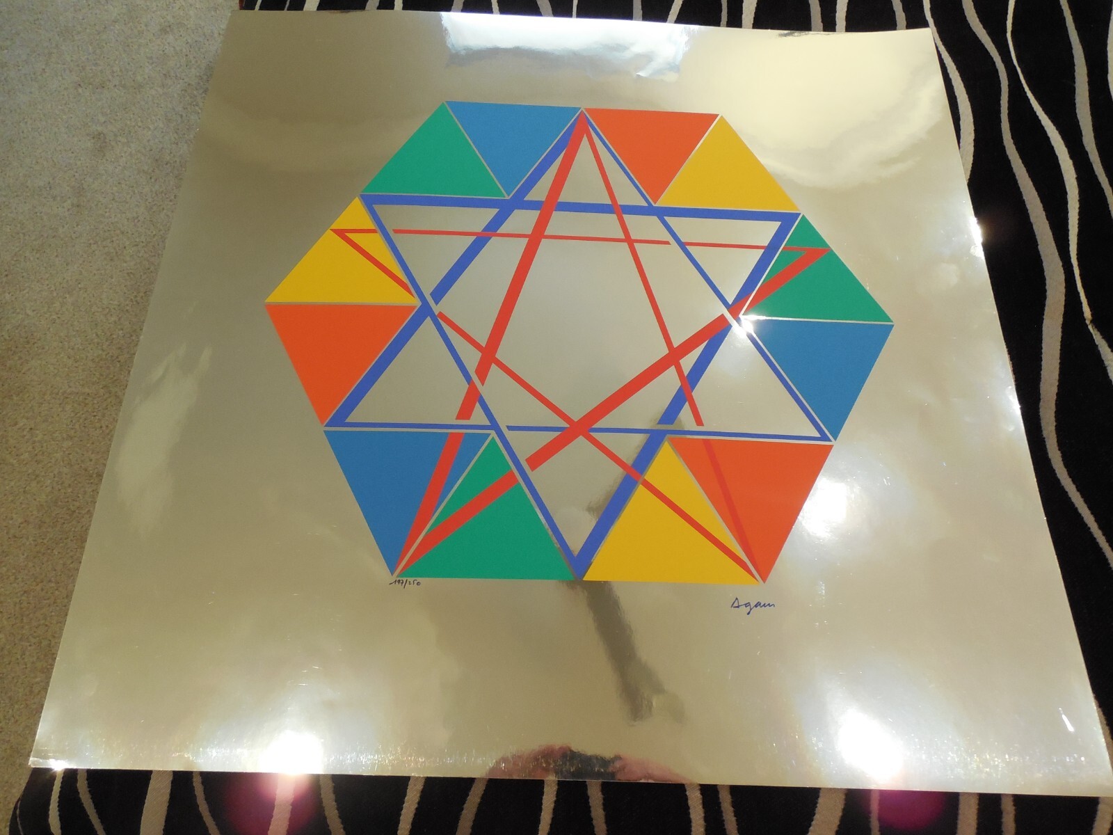 Yaacov Agam “Star of David-Abstract Illusionism” 1979 Hand Signed Screenprint
