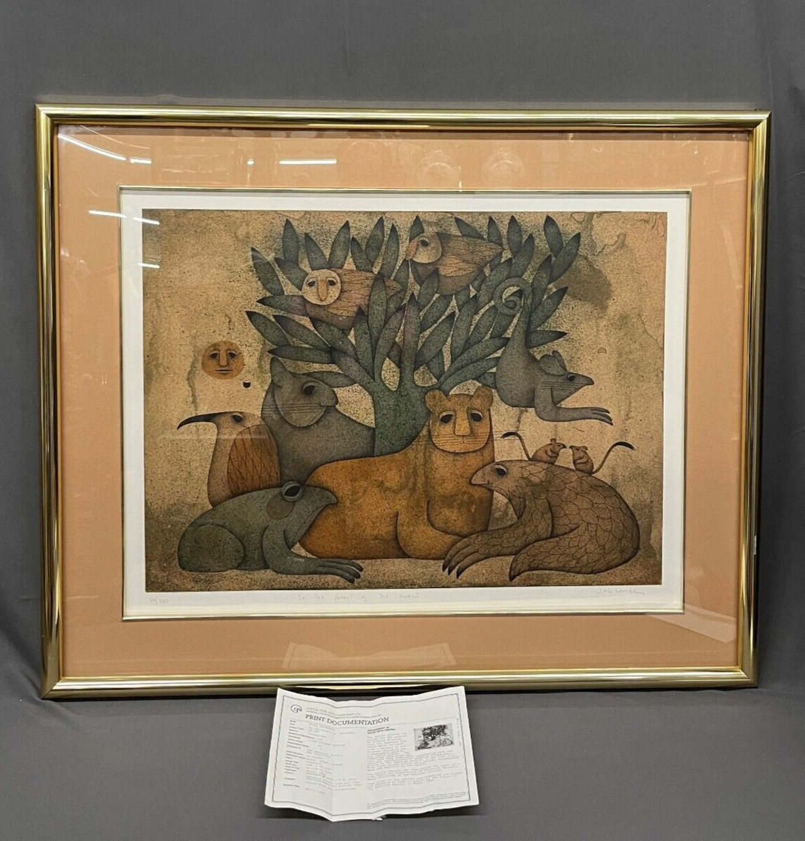 Carol Jablonsky 42″ IN THE FOREST OF THE NIGHT Signed Framed Lithograph 86/300
