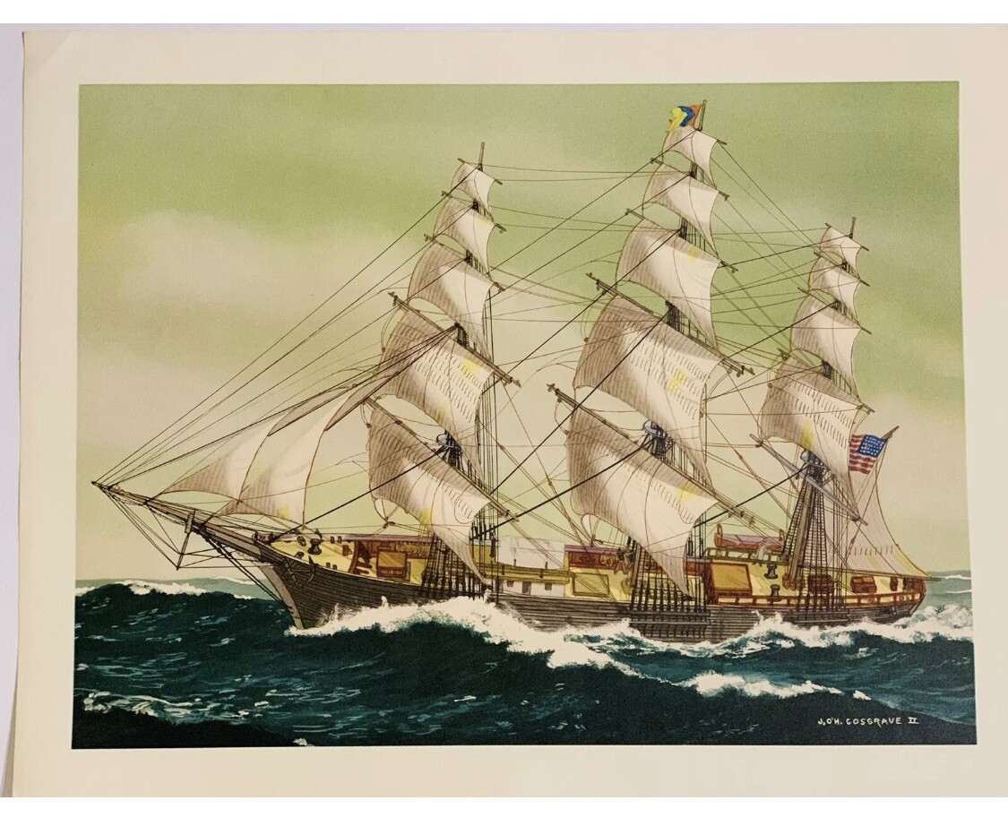 AMERICAN CLIPPER SHIPS 4 Prints JOHN O’HARA COSGRAVE II ~ AMERICAN SAILING 18×14