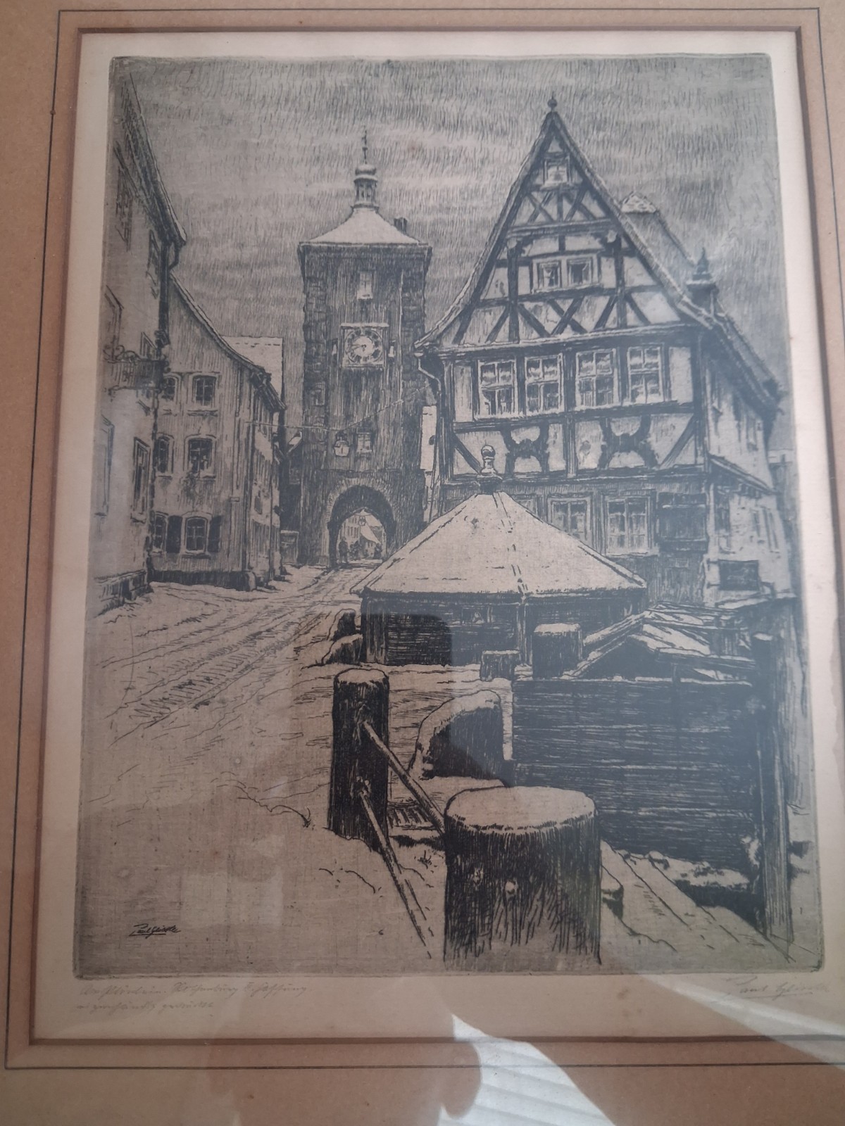 Paul Geissler Etching Engraving 7×11 Signed