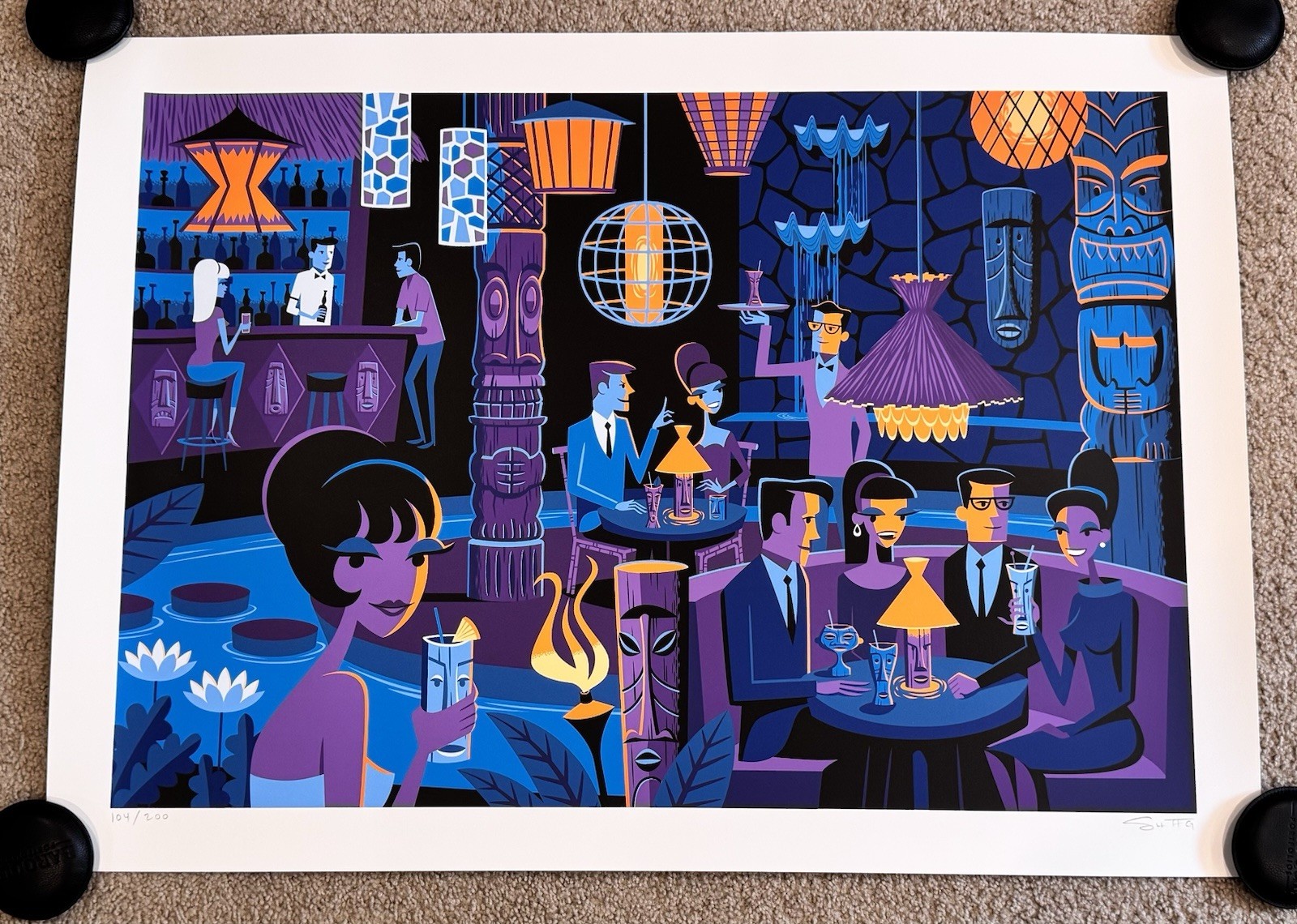 Josh Agle At The Midnight Lagoon Art Print SHAG Serigraph S/# /200 with COA