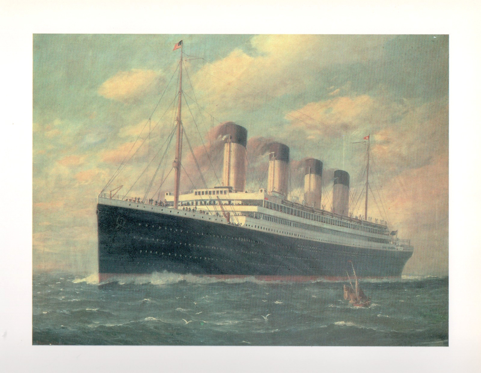 White Star liners Olympic or Titanic? at sea Stunning Mounted Print Never Framed