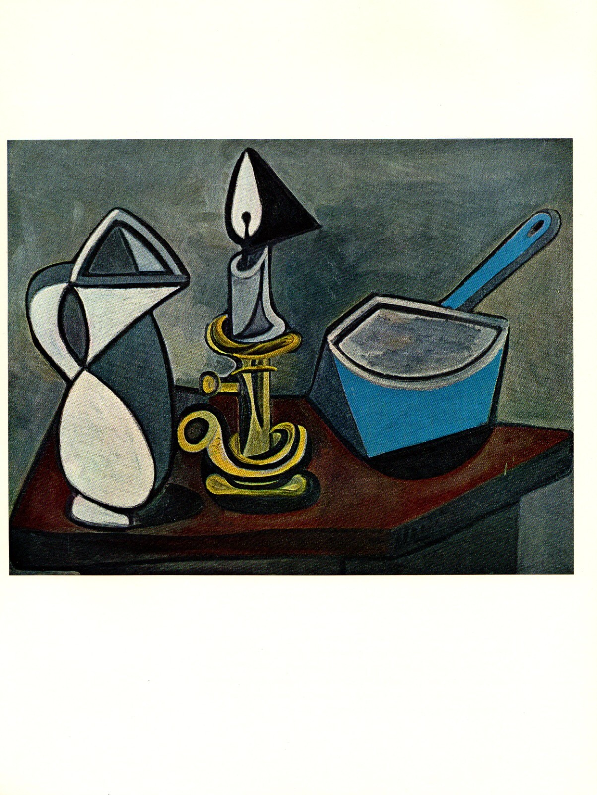 1964 Vintage PICASSO “STILL LIFE w PITCHER CANDLE & POT” COLOR offset Lithograph