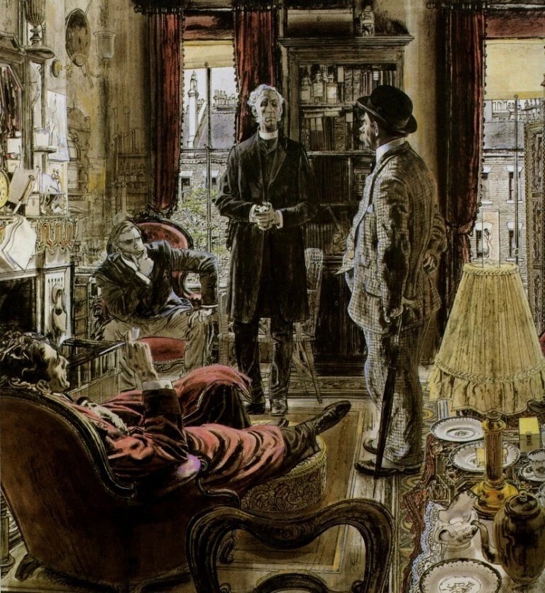 Sherlock Holmes Baker Street Print Robert Fawcett VINTAGE ART poster print