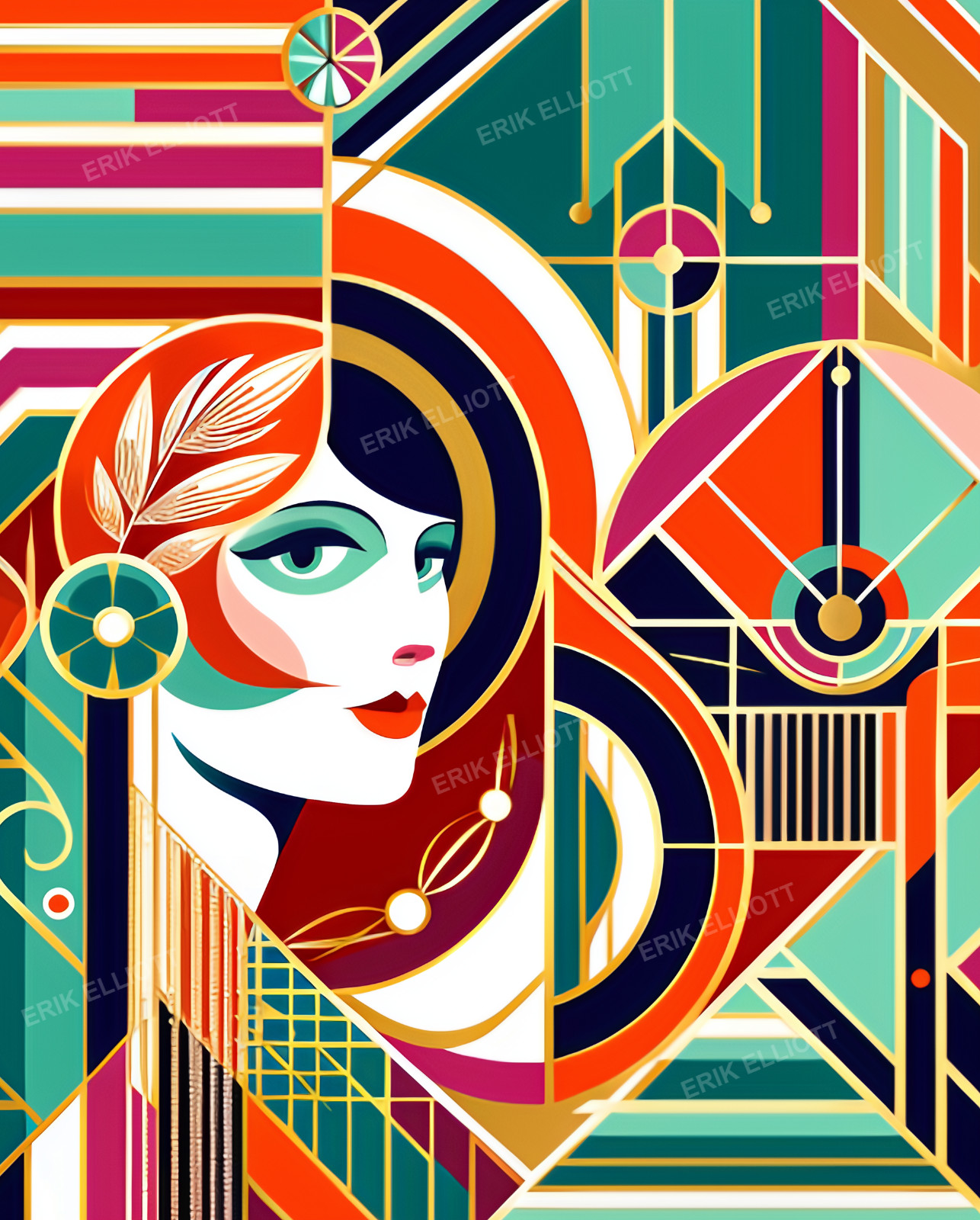 Gatsby Girl 8×10 Art Print Photo Female Portrait Artwork Art Deco #7932
