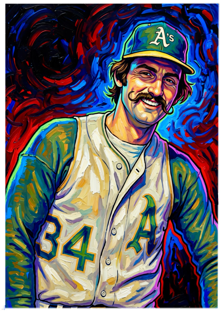 ROLLIE FINGERS * Oakland Athletics * BASEBALL * Illustrated Art Card * ATC ACEO