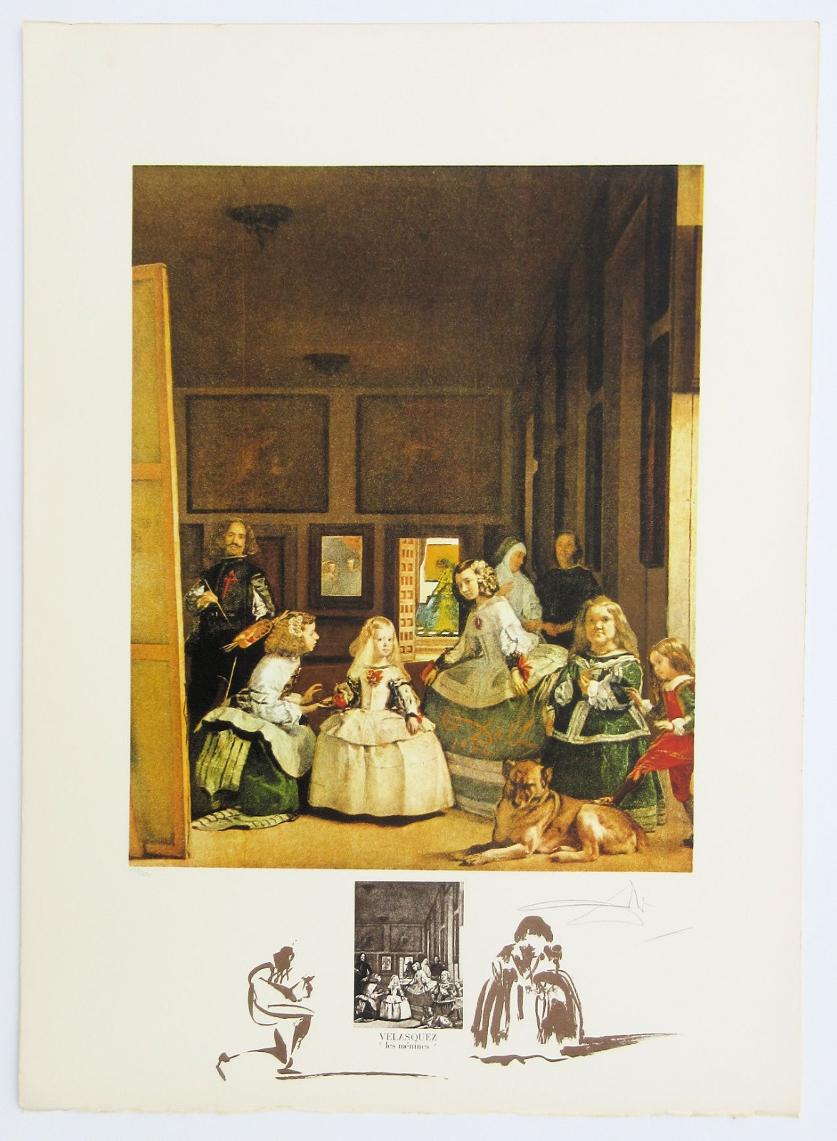Salvador Dali Velazquez: Les Menines 1974 Signed Lithograph 35-1/4 x 25-1/2